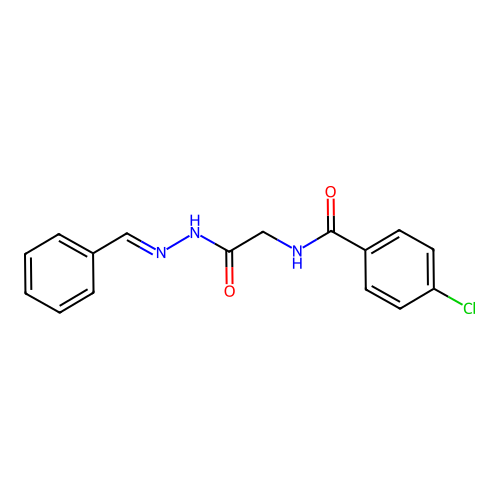N-[2-(2-benzylidenehydrazinyl)-2-oxoethyl]-4-chlorobenzamide structure