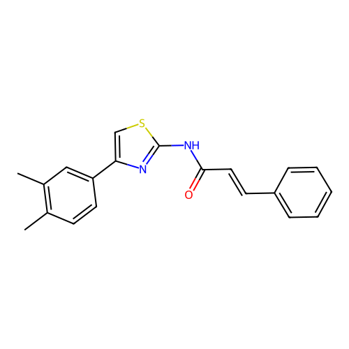 N-(4-(3,4-dimethylphenyl)thiazol-2-yl)cinnamamide structure