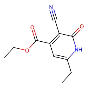 Ethyl 3-cyano-6-ethyl-2-oxo-1,2-dihydropyridine-4-carboxylate structure