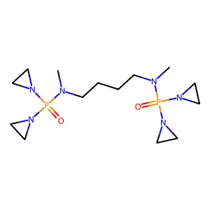 n,n'-Butane-1,4-diylbis[p,p-bis(aziridin-1-yl)-n-methyl(phosphinic amide)] structure