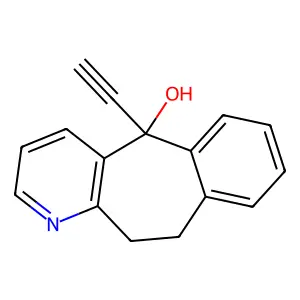 5H-Benzo(4,5)cyclohepta(1,2-b)pyridin-5-ol, 10,11-dihydro-5-ethynyl- structure