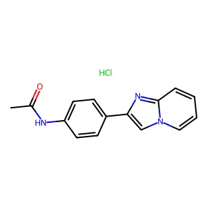 Acetamide, N-(4-imidazo(1,2-a)pyridin-2-ylphenyl)-, hydrochloride (1:1) structure