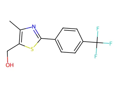 (4-Methyl-2-(4-(trifluoromethyl)phenyl)-1,3-thiazol-5-yl)methanol structure