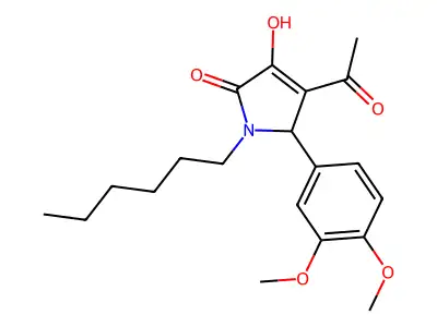 3-acetyl-2-(3,4-dimethoxyphenyl)-1-hexyl-4-hydroxy-2H-pyrrol-5-one structure
