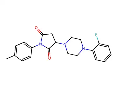 3-[4-(2-Fluorophenyl)piperazin-1-yl]-1-(4-methylphenyl)pyrrolidine-2,5-dione structure