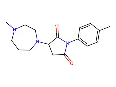 3-(4-Methyl-1,4-diazepan-1-yl)-1-(4-methylphenyl)-2,5-pyrrolidinedione structure
