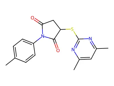 3-[(4,6-Dimethylpyrimidin-2-yl)sulfanyl]-1-(4-methylphenyl)pyrrolidine-2,5-dione structure