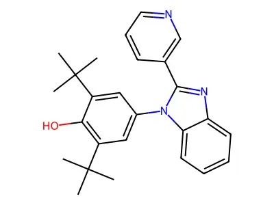 2,6-Ditert-butyl-4-(2-pyridin-3-ylbenzimidazol-1-yl)phenol structure