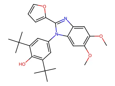 2,6-Ditert-butyl-4-[2-(furan-2-yl)-5,6-dimethoxybenzimidazol-1-yl]phenol structure