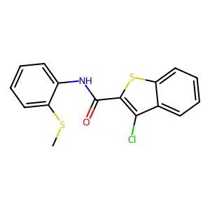 3-Chloro-N-[2-(methylsulfanyl)phenyl]-1-benzothiophene-2-carboxamide structure