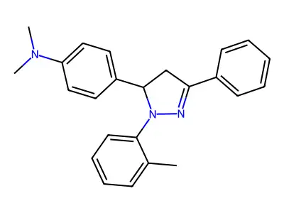 N,N-dimethyl-4-[1-(2-methylphenyl)-3-phenyl-4,5-dihydro-1H-pyrazol-5-yl]aniline structure