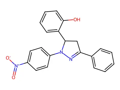 2-[2-(4-Nitrophenyl)-5-phenyl-3,4-dihydropyrazol-3-yl]phenol structure