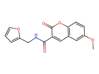 N-(furan-2-ylmethyl)-6-methoxy-2-oxochromene-3-carboxamide structure