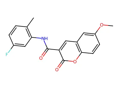 N-(5-fluoro-2-methylphenyl)-6-methoxy-2-oxo-2H-chromene-3-carboxamide structure