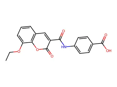 4-[(8-Ethoxy-2-oxochromene-3-carbonyl)amino]benzoic acid structure