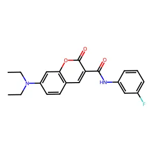 7-(diethylamino)-N-(3-fluorophenyl)-2-oxo-2H-chromene-3-carboxamide structure