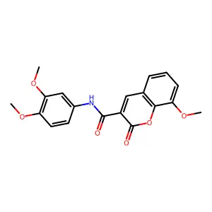 N-(3,4-dimethoxyphenyl)-8-methoxy-2-oxo-2H-chromene-3-carboxamide structure