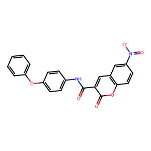 6-nitro-2-oxo-N-(4-phenoxyphenyl)-2H-chromene-3-carboxamide structure