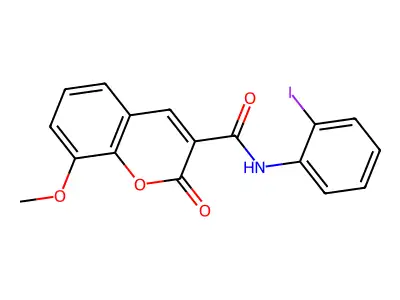 N-(2-iodophenyl)-8-methoxy-2-oxo-2H-chromene-3-carboxamide structure