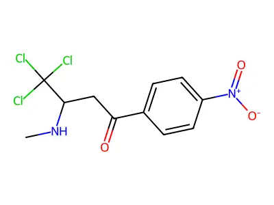 4,4,4-Trichloro-3-(methylamino)-1-(4-nitrophenyl)butan-1-one structure