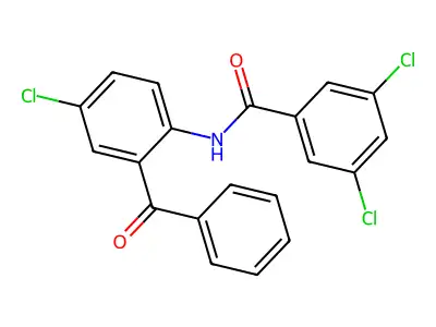 N-(2-benzoyl-4-chlorophenyl)-3,5-dichlorobenzamide structure
