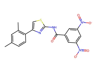 N-[4-(2,4-dimethylphenyl)-1,3-thiazol-2-yl]-3,5-dinitrobenzamide structure