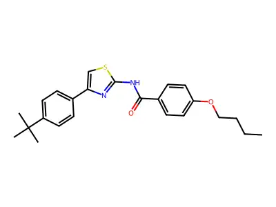 4-butoxy-N-[4-(4-tert-butylphenyl)-1,3-thiazol-2-yl]benzamide structure