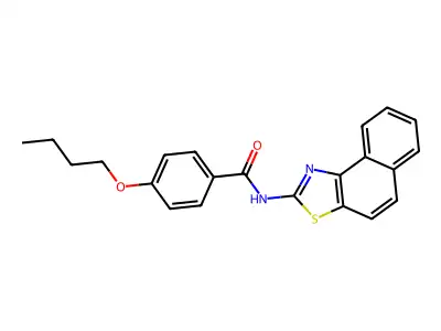 N-benzo[e][1,3]benzothiazol-2-yl-4-butoxybenzamide structure