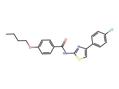 4-butoxy-N-[4-(4-chlorophenyl)-1,3-thiazol-2-yl]benzamide structure