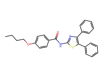 4-butoxy-N-(4,5-diphenyl-1,3-thiazol-2-yl)benzamide structure