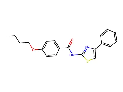 4-butoxy-N-(4-phenyl-1,3-thiazol-2-yl)benzamide structure