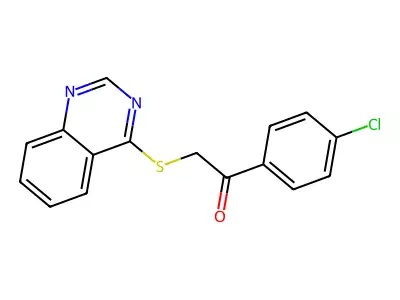 Ethanone, 1-(4-chlorophenyl)-2-(4-quinazolinylthio)- structure