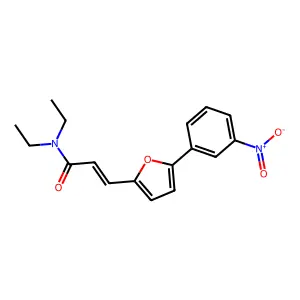 (E)-N,N-diethyl-3-(5-(3-nitrophenyl)furan-2-yl)acrylamide structure