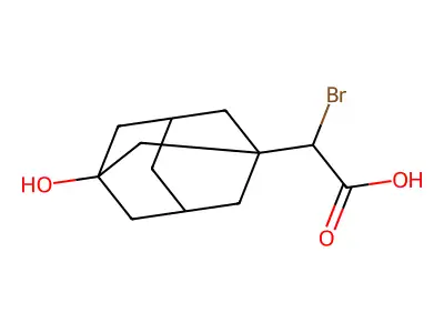 2-Bromo-2-(3-hydroxyadamantan-1-yl)acetic acid structure
