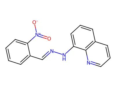 N-[(2-nitrophenyl)methylideneamino]quinolin-8-amine structure