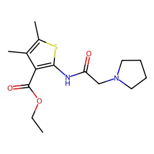 Ethyl 4,5-dimethyl-2-[(2-pyrrolidin-1-ylacetyl)amino]thiophene-3-carboxylate structure