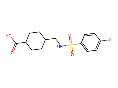 (1r,4r)-4-[(4-Chlorobenzenesulfonamido)methyl]cyclohexane-1-carboxylic acid structure
