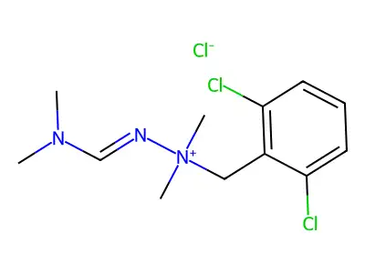 1-(2,6-dichlorobenzyl)-2-[(dimethylamino)methylene]-1,1-dimethylhydrazinium chloride structure