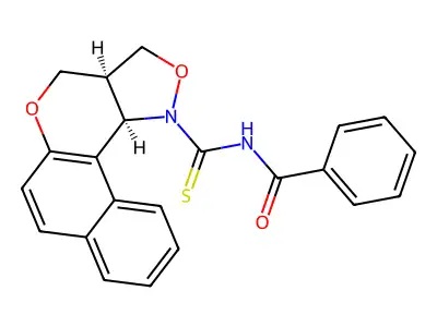 N-[3a,11c-dihydro-3H-benzo[5,6]chromeno[4,3-c]isoxazol-1(4H)-ylcarbothioyl]benzenecarboxamide structure