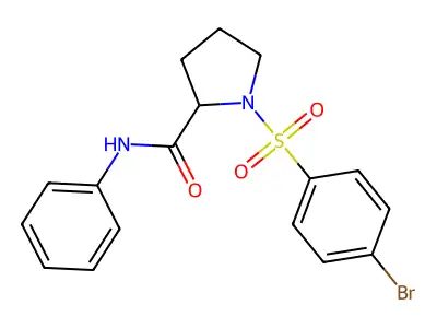 1-[(4-bromophenyl)sulfonyl]-N-phenyl-2-pyrrolidinecarboxamide structure