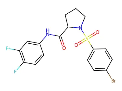 1-(4-bromobenzenesulfonyl)-N-(3,4-difluorophenyl)pyrrolidine-2-carboxamide structure
