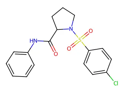 1-(4-chlorophenyl)sulfonyl-N-phenylpyrrolidine-2-carboxamide structure