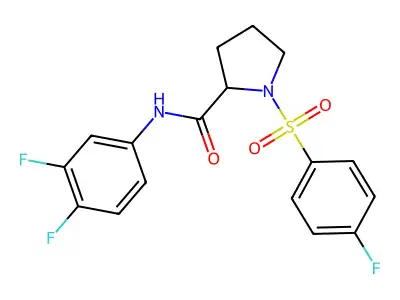 N-(3,4-difluorophenyl)-1-[(4-fluorophenyl)sulfonyl]-2-pyrrolidinecarboxamide structure