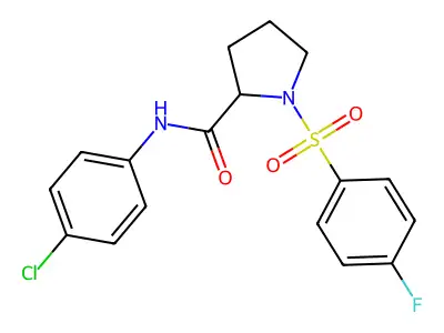 N-(4-chlorophenyl)-1-[(4-fluorophenyl)sulfonyl]-2-pyrrolidinecarboxamide structure