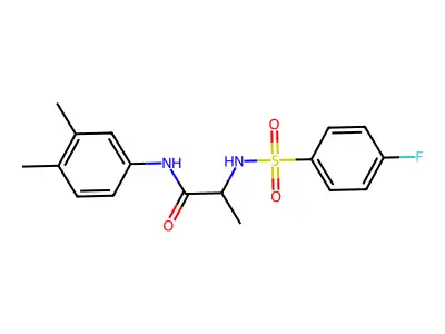 N-(3,4-dimethylphenyl)-2-{[(4-fluorophenyl)sulfonyl]amino}propanamide structure
