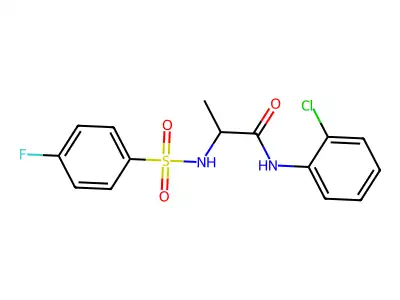 N-(2-chlorophenyl)-2-{[(4-fluorophenyl)sulfonyl]amino}propanamide structure