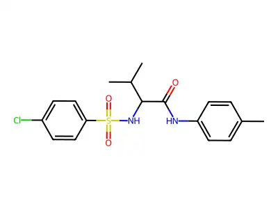 2-{[(4-chlorophenyl)sulfonyl]amino}-3-methyl-N-(4-methylphenyl)butanamide structure