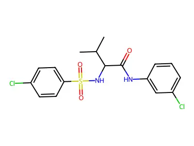 N-(3-chlorophenyl)-2-{[(4-chlorophenyl)sulfonyl]amino}-3-methylbutanamide structure