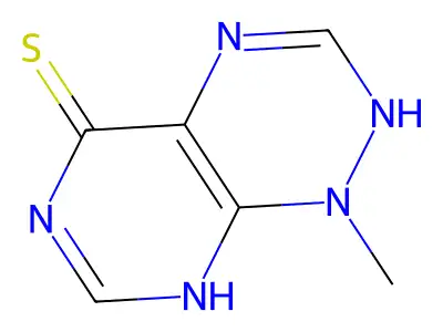 1-methyl-2,8-dihydropyrimido[5,4-e][1,2,4]triazine-5(1H)-thione structure