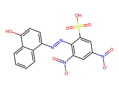 2-((4-Hydroxy-1-naphthyl)azo)-3,5-dinitrobenzenesulphonic acid structure